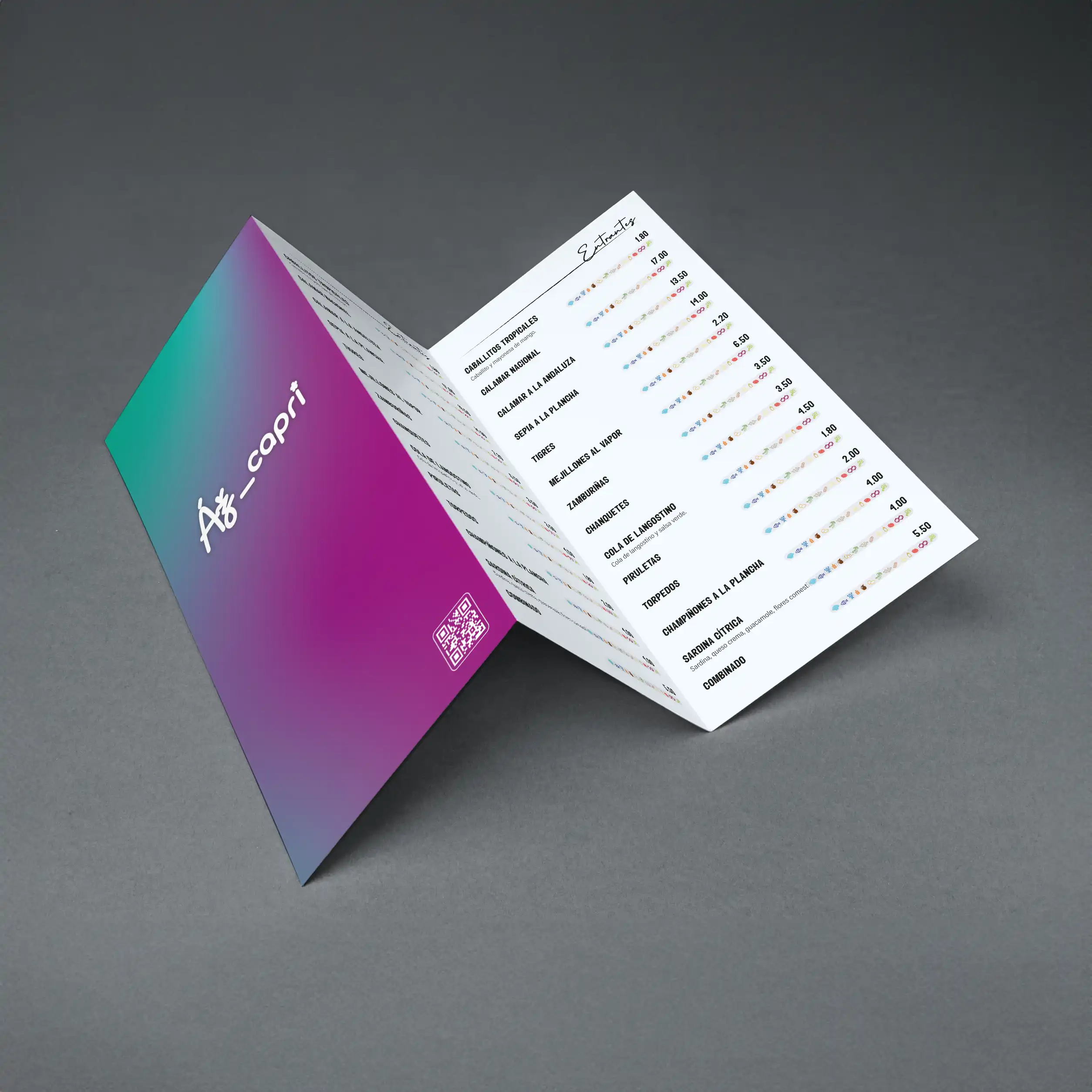 carta de menu bar-restaurante en murcia